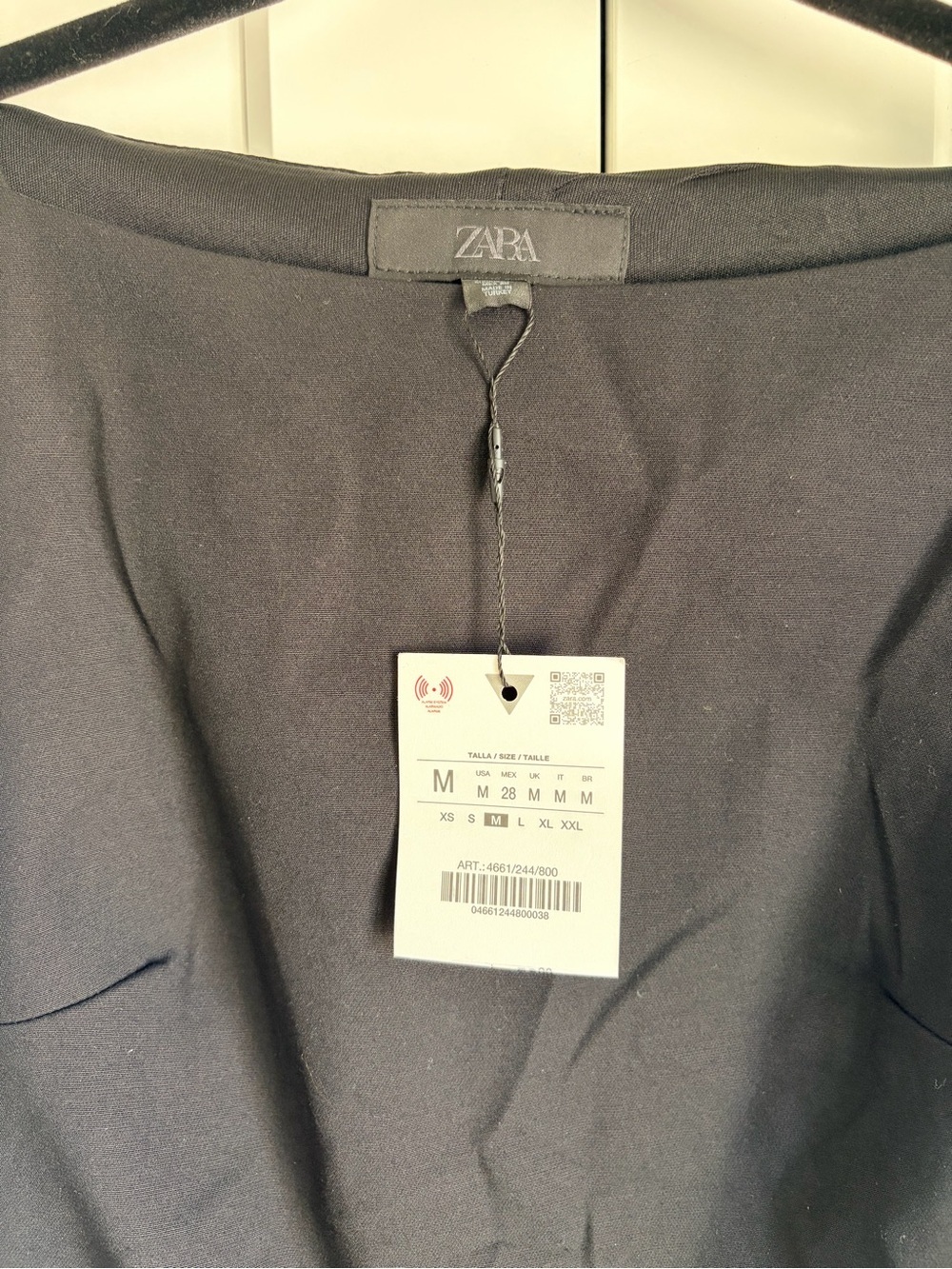 Zara Black & White Asymmetrical Draped Mini Dress | M - Picture 4 of 4